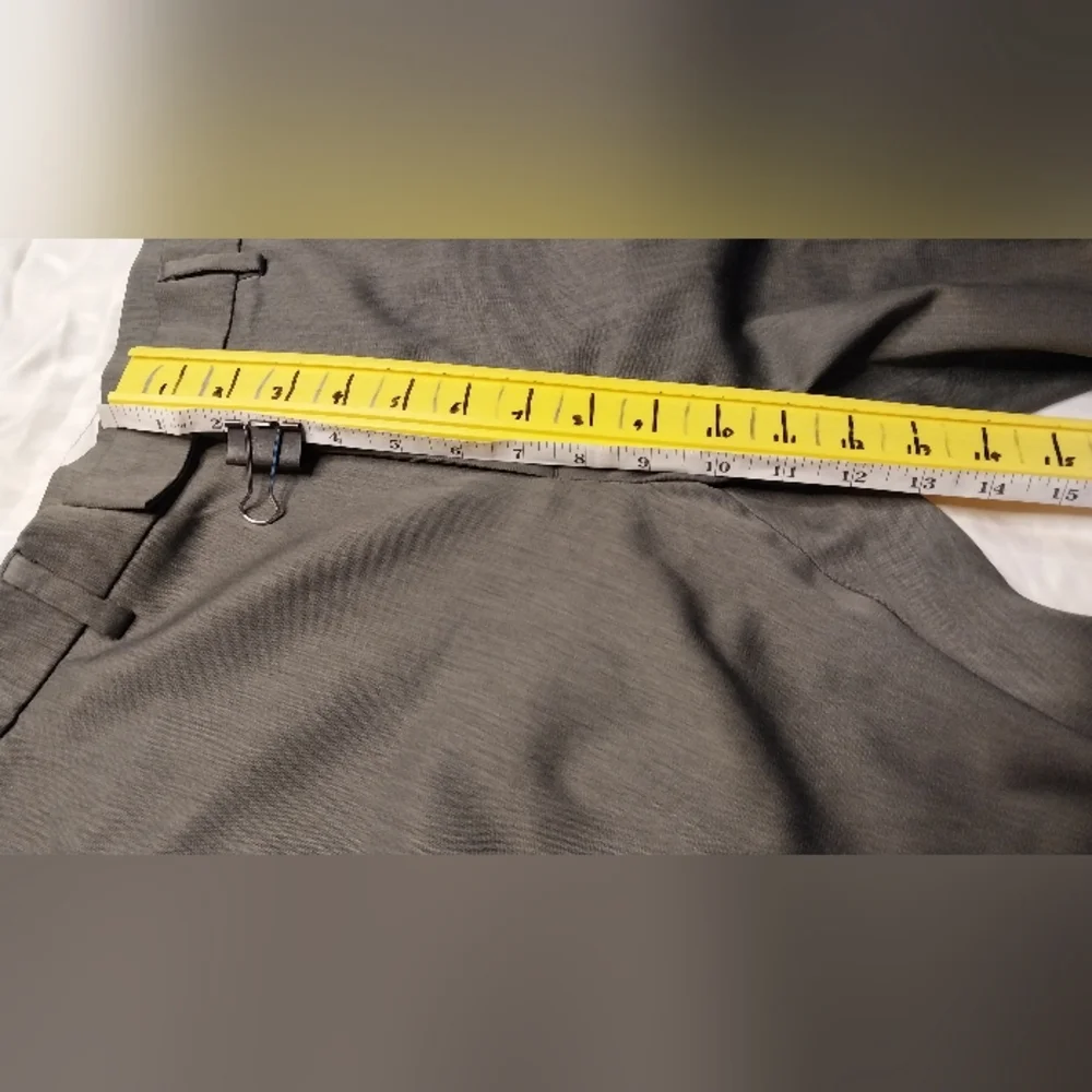 Structure Slim Fit Men's Heather Grey Flat Front Dress Pants 30x30 - Picture 6 of 11